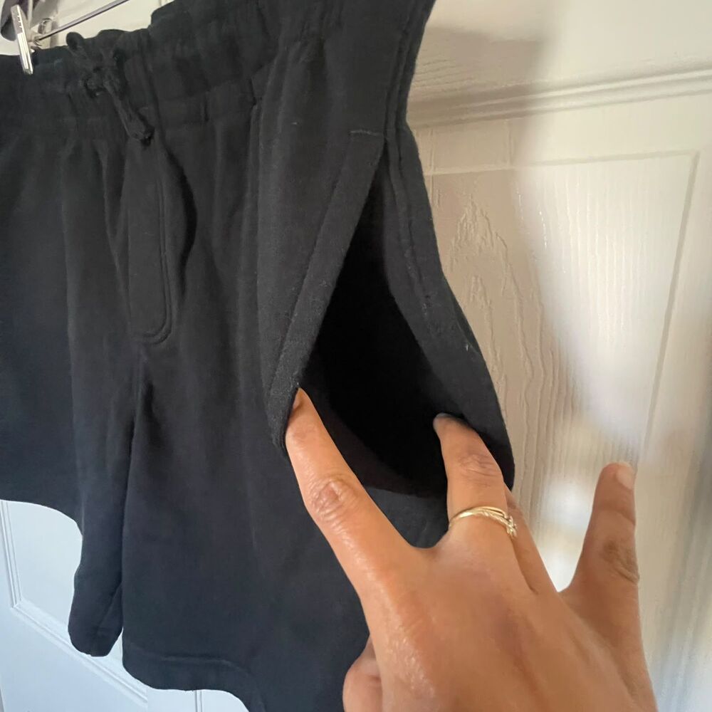 Goodfellow & Co Mens Size L Black Fleece Sweat Shorts Drawstring Athletic Casual - Picture 6 of 11